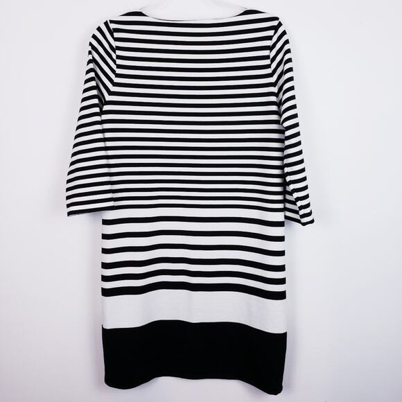 Chaus Black & White Fully Lined‎ Classic Stripe Dress Nautical Size Medium - Picture 7 of 7
